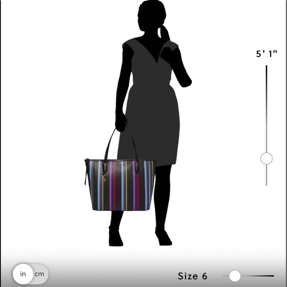 Fossil Sydney Tote Black Stripe - Picture 4 of 10